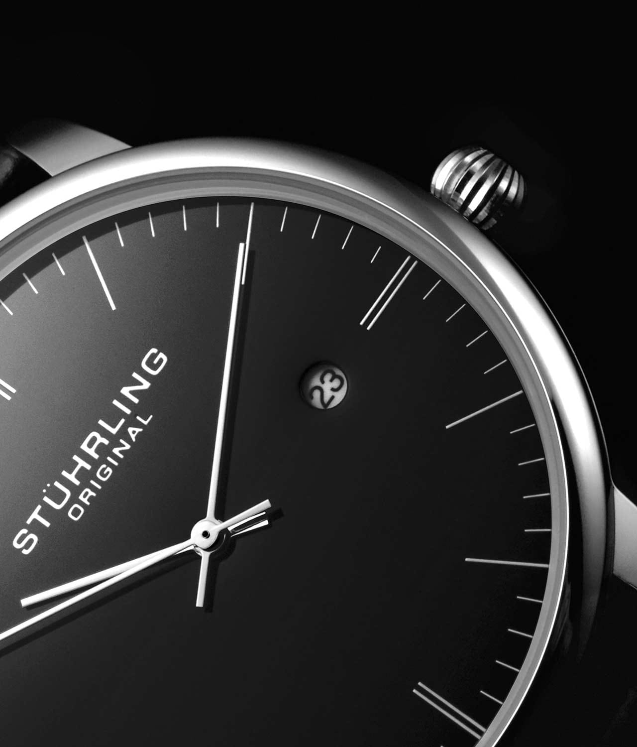 Stuhrling Stuhrling Rasa 3997.2 мужские часы черный циферблат на запястье