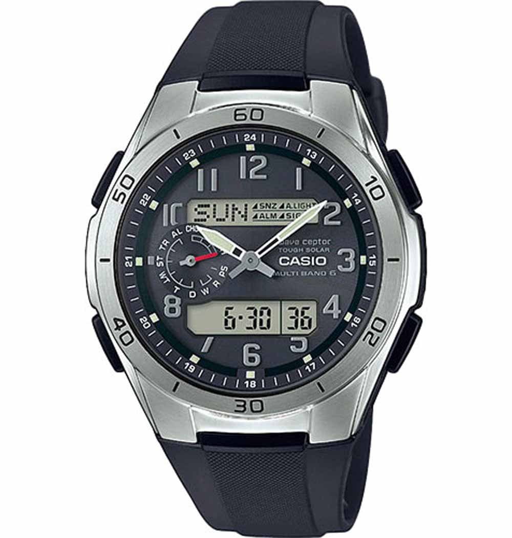 Casio Casio Illuminator WVA-M650-1A2  WVA-M650-1A2  мужские часы черный циферблат, браслет  — вид спереди