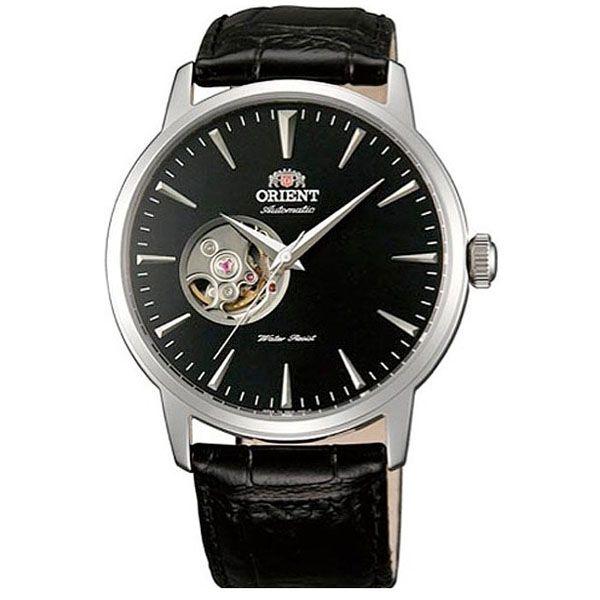 Orient Orient DB08004B (FDB08004B)  FDB08004B  мужские часы черный циферблат, браслет кожаный — вид спереди