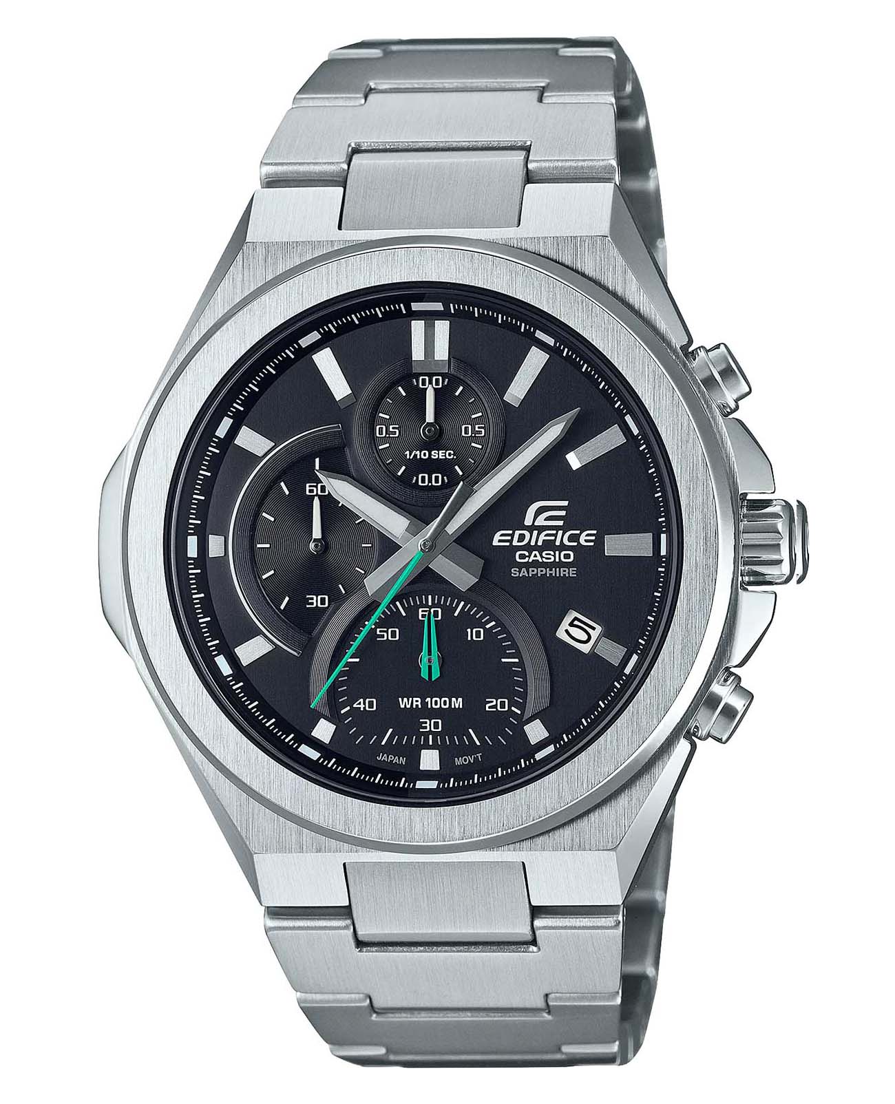 Casio Casio Edifice EFB-700D-1A  EFB-700D-1AVUEF кварцевые мужские часы черный циферблат, браслет нержавеющая сталь — вид спереди