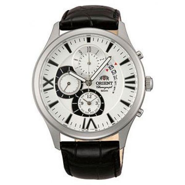 Orient Orient TT0N002W (FTT0N002W)  FTT0N002W  мужские часы  циферблат, браслет кожаный — вид спереди