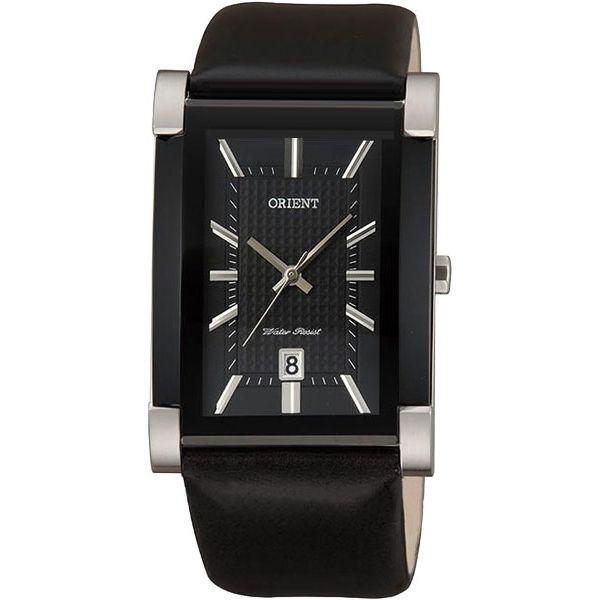 Orient Orient UNDJ003B (FUNDJ003B)  FUNDJ003B  мужские часы черный циферблат, браслет кожа + текстиль — вид спереди