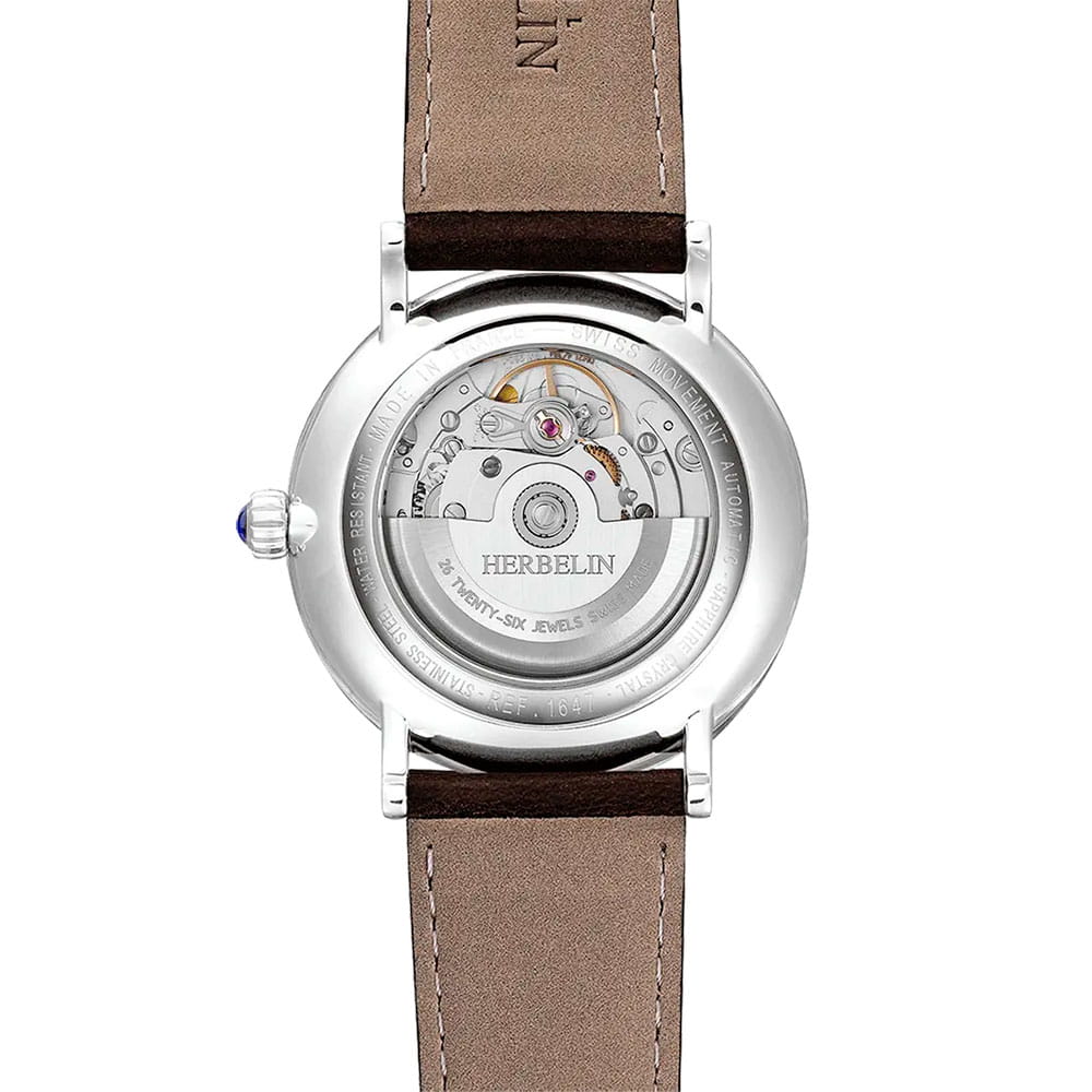 Herbelin Herbelin Inspiration 1647AP15BR,  франция мужские часы на браслете кожаный боковой вид
