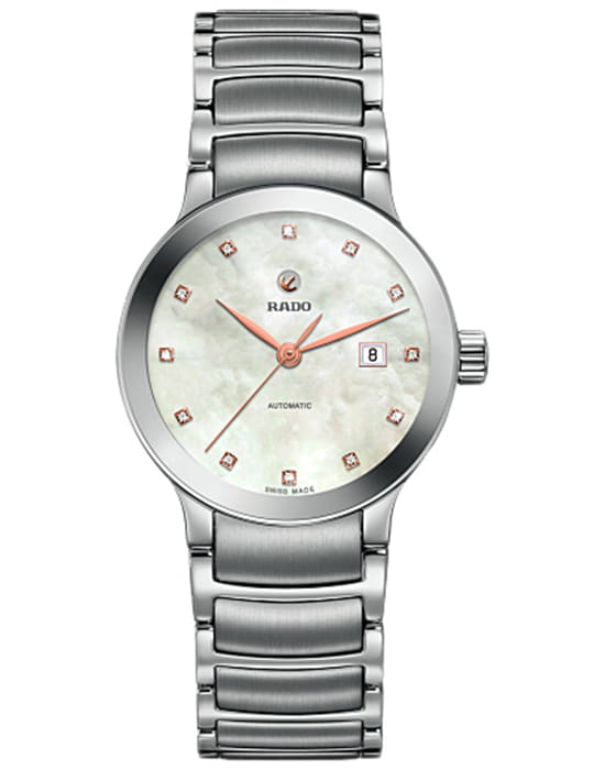 Rado Rado Centrix Automatic Diamonds R30027923 Automatic R30027923 механические женские часы перламутровый циферблат, браслет нержавеющая сталь — вид спереди