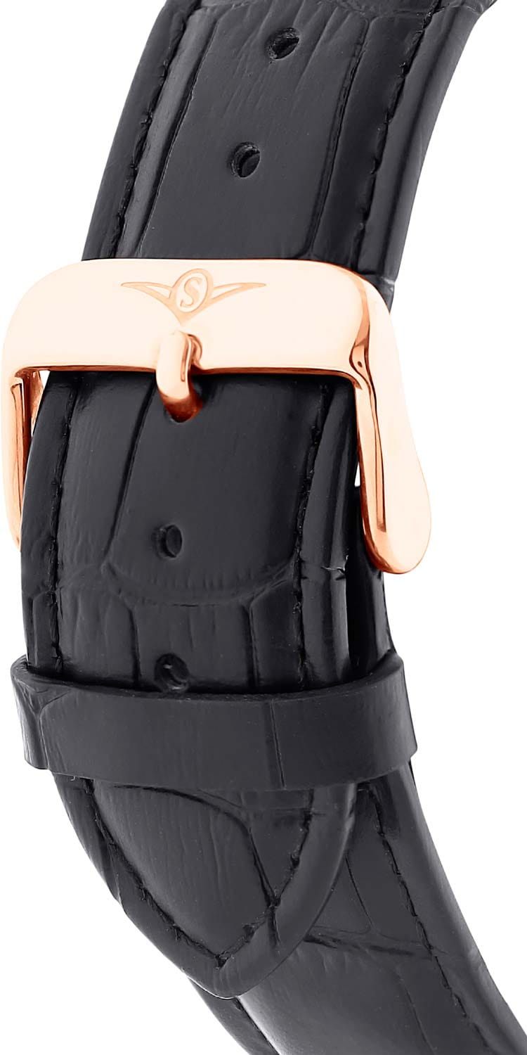 Stuhrling Stuhrling Monaco 4013.2,  сша мужские часы на браслете кожаный боковой вид