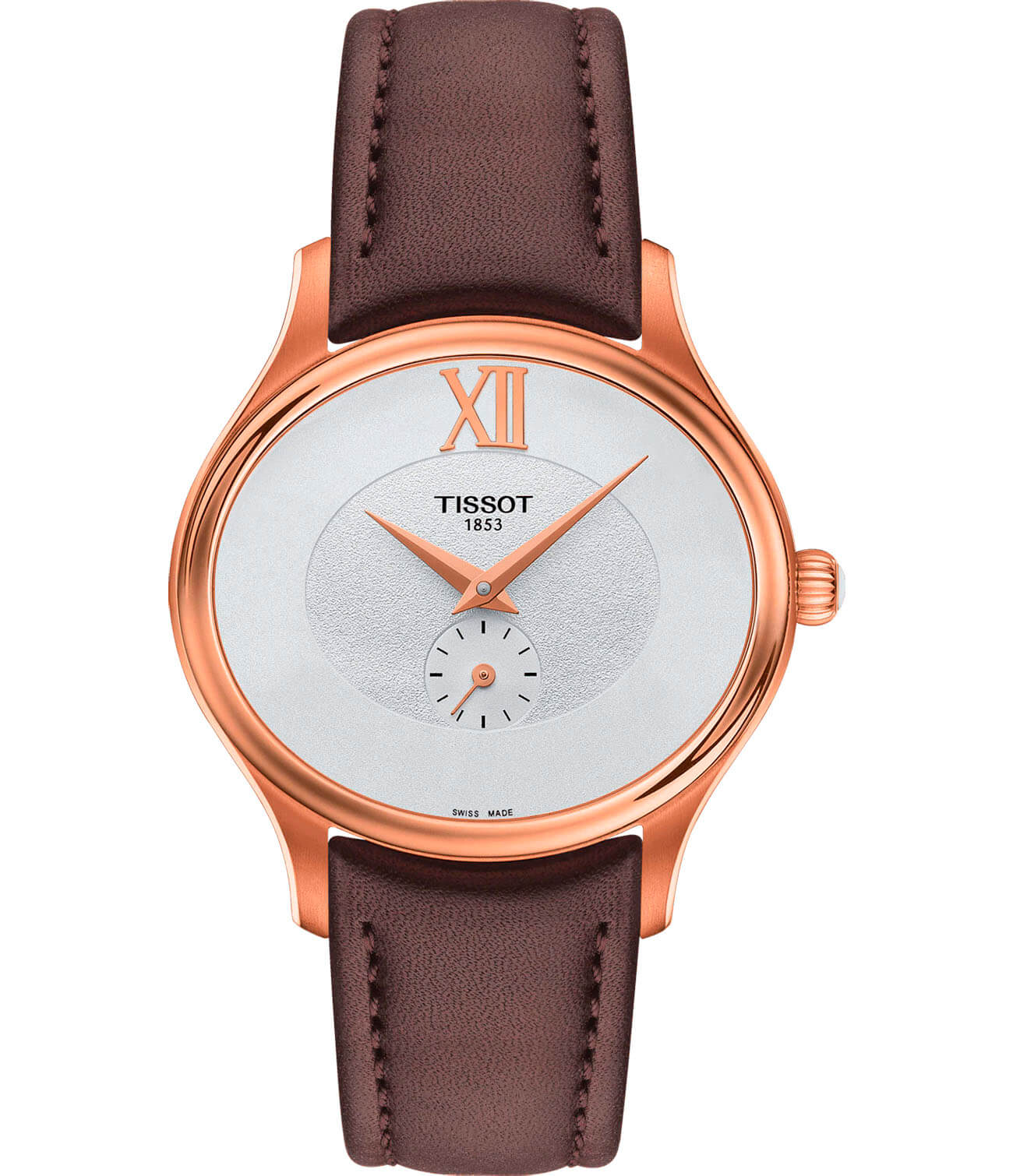 Tissot Tissot Bella Ora T103.310.36.033.00 Bella Ora T1033103603300 кварцевые женские часы белый циферблат, браслет кожаный — вид спереди