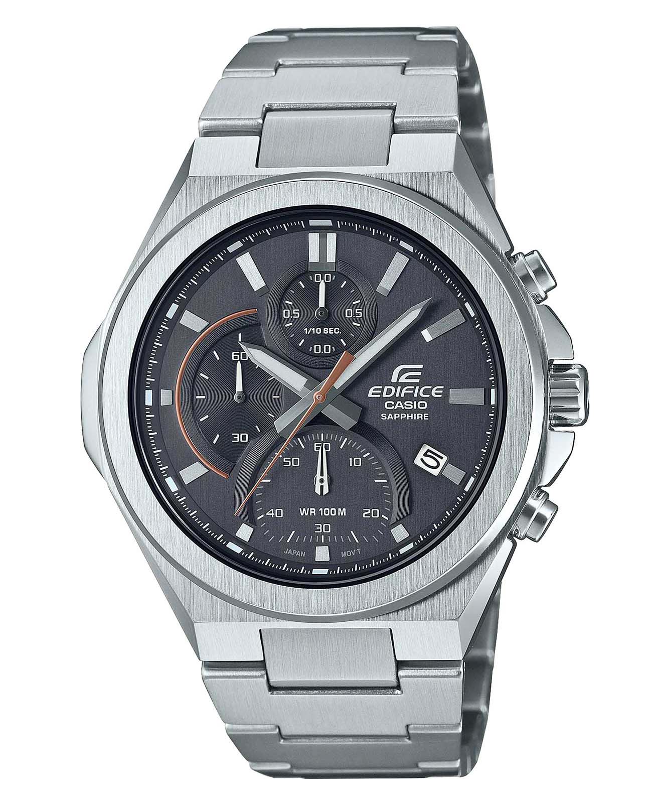 Casio Casio Edifice EFB-700D-8A  EFB-700D-8AVUEF кварцевые мужские часы серый циферблат, браслет нержавеющая сталь — вид спереди