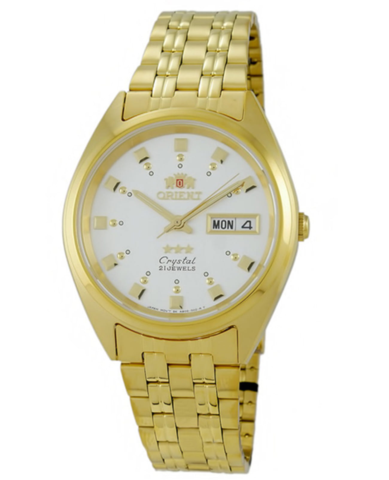 Orient Orient AB00001C (FAB00001C)  FAB00001C механические мужские часы бежевый циферблат, браслет нержавеющая сталь — вид спереди