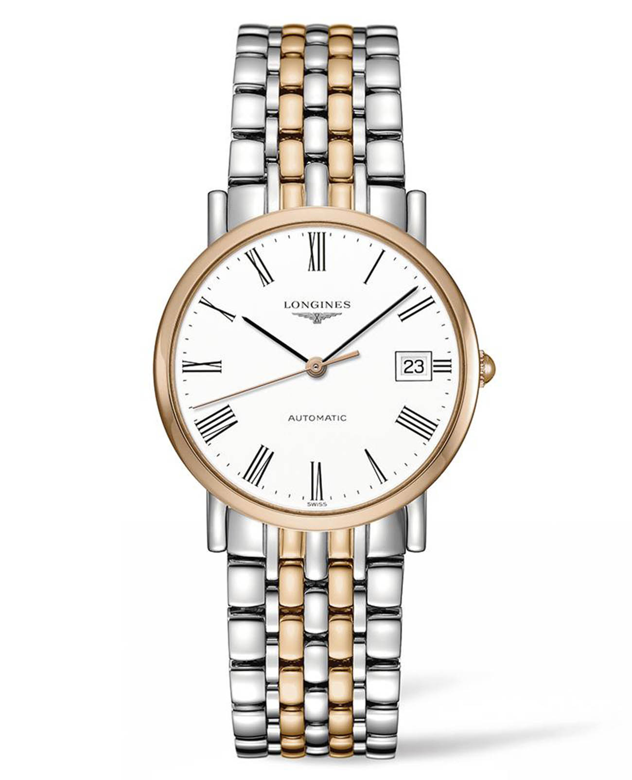 Longines Longines Elegant Collection L4.809.5.11.7  L48095117 механические женские часы белый циферблат, браслет нержавеющая сталь — вид спереди