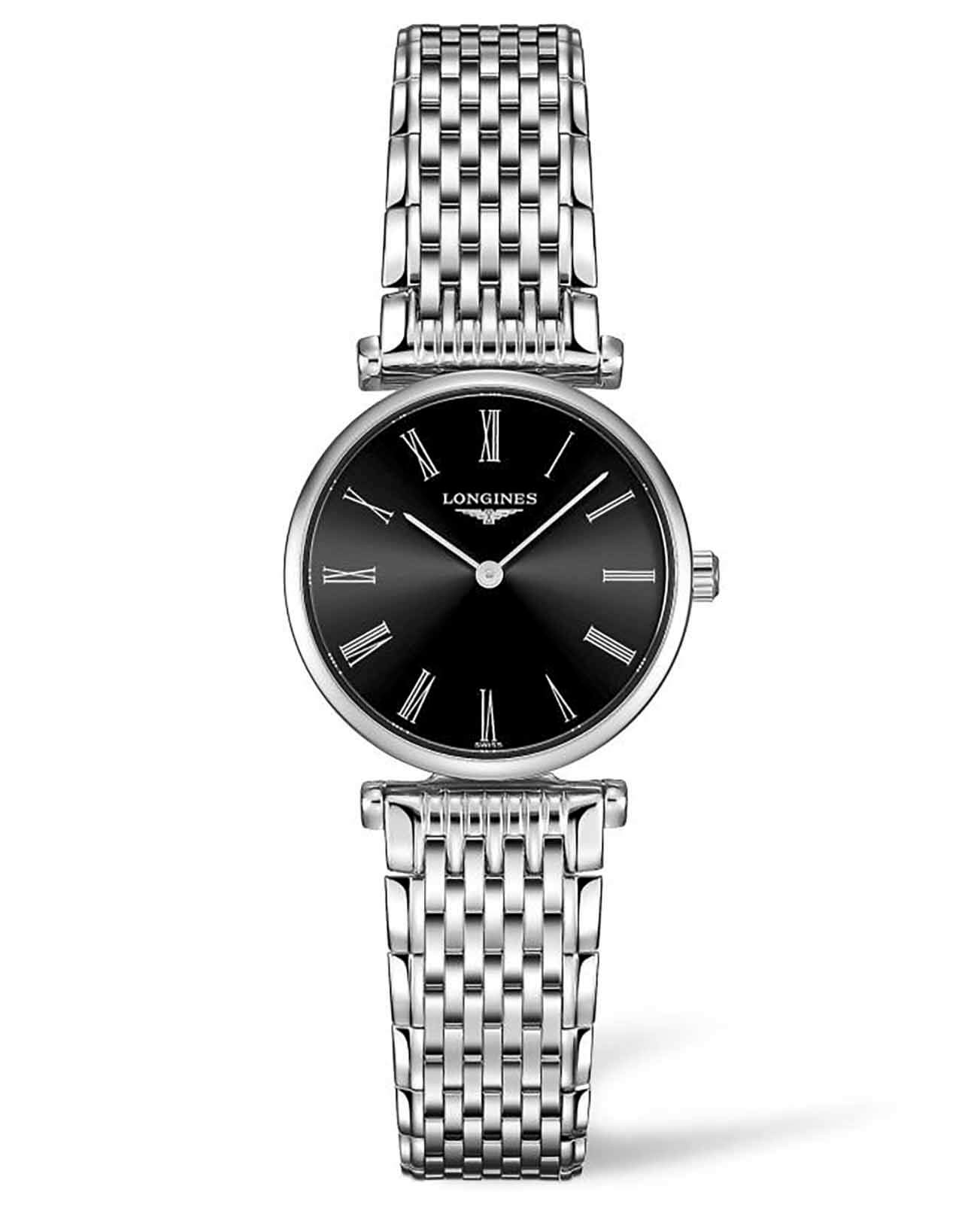 Longines Longines La Grande Classique L4.209.4.51.6  L42094516 кварцевые женские часы черный циферблат, браслет нержавеющая сталь — вид спереди