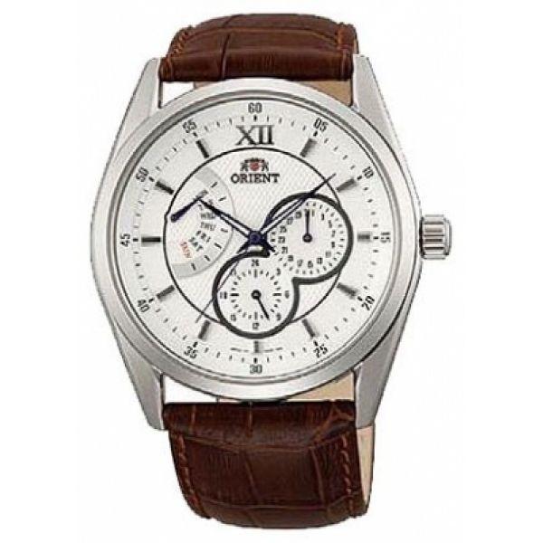Orient Orient UU06003W (FUU06003W)  FUU06003W  мужские часы  циферблат, браслет кожаный — вид спереди